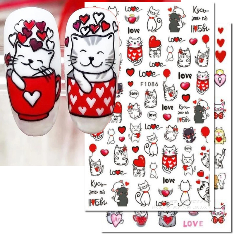 Nail Art Valentines Day - 3d Nail Art décalcomanies saint valentin