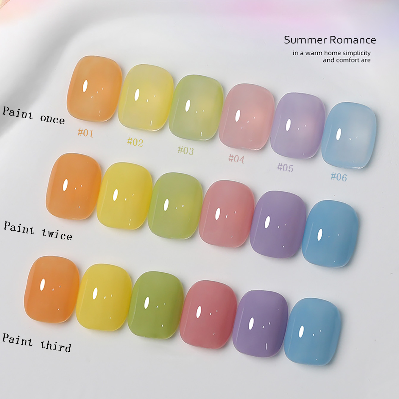 Nail Art Valentines Day - SHAKA 1-6 pièces, série romantique Macaron