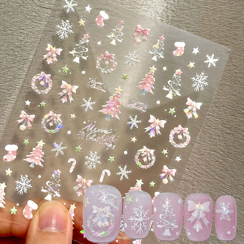 Nail Art Xmas Tree - 1 pièces Aurora rose arbre de