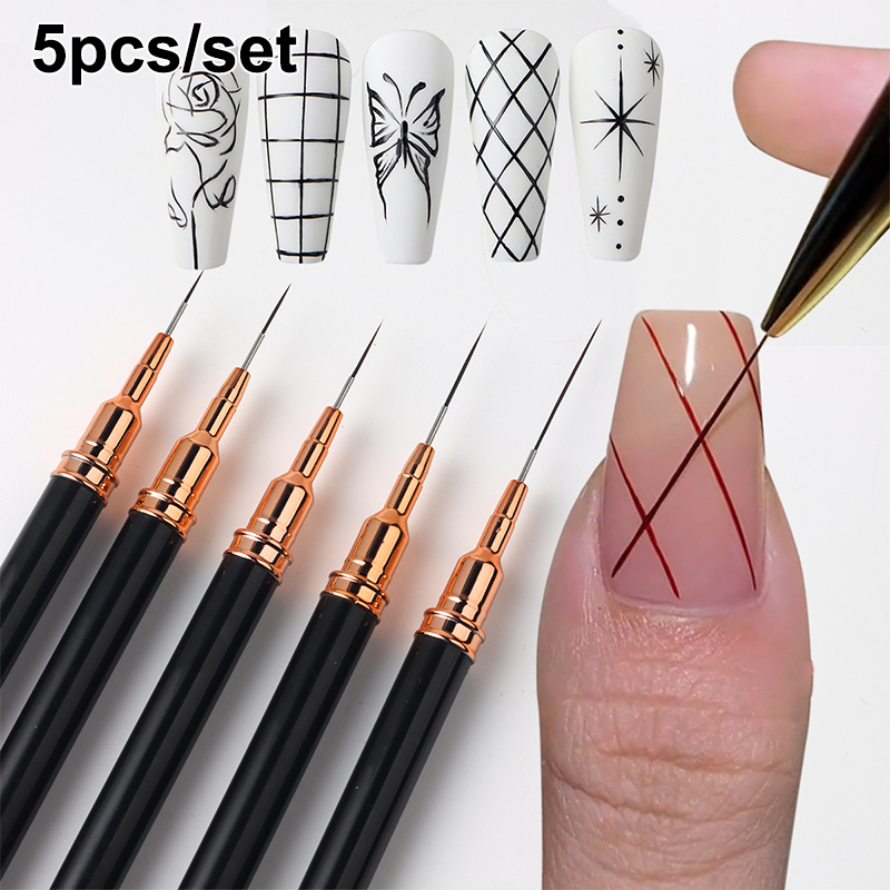 Nail Art Brush Set - Z. Lot de 5 pinceaux professionnels
