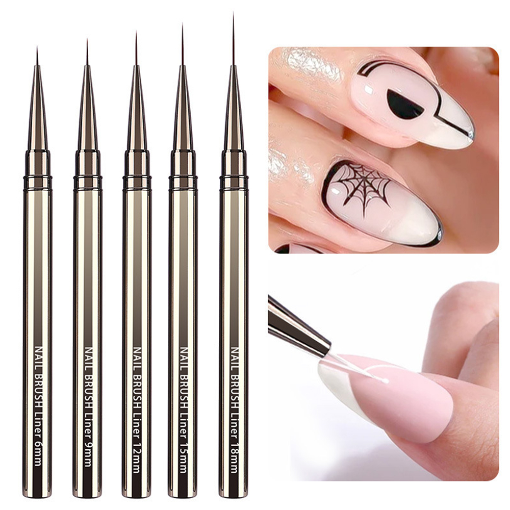 Nail Art Brush Set - Ensemble de 5 pinceaux professionnels pour