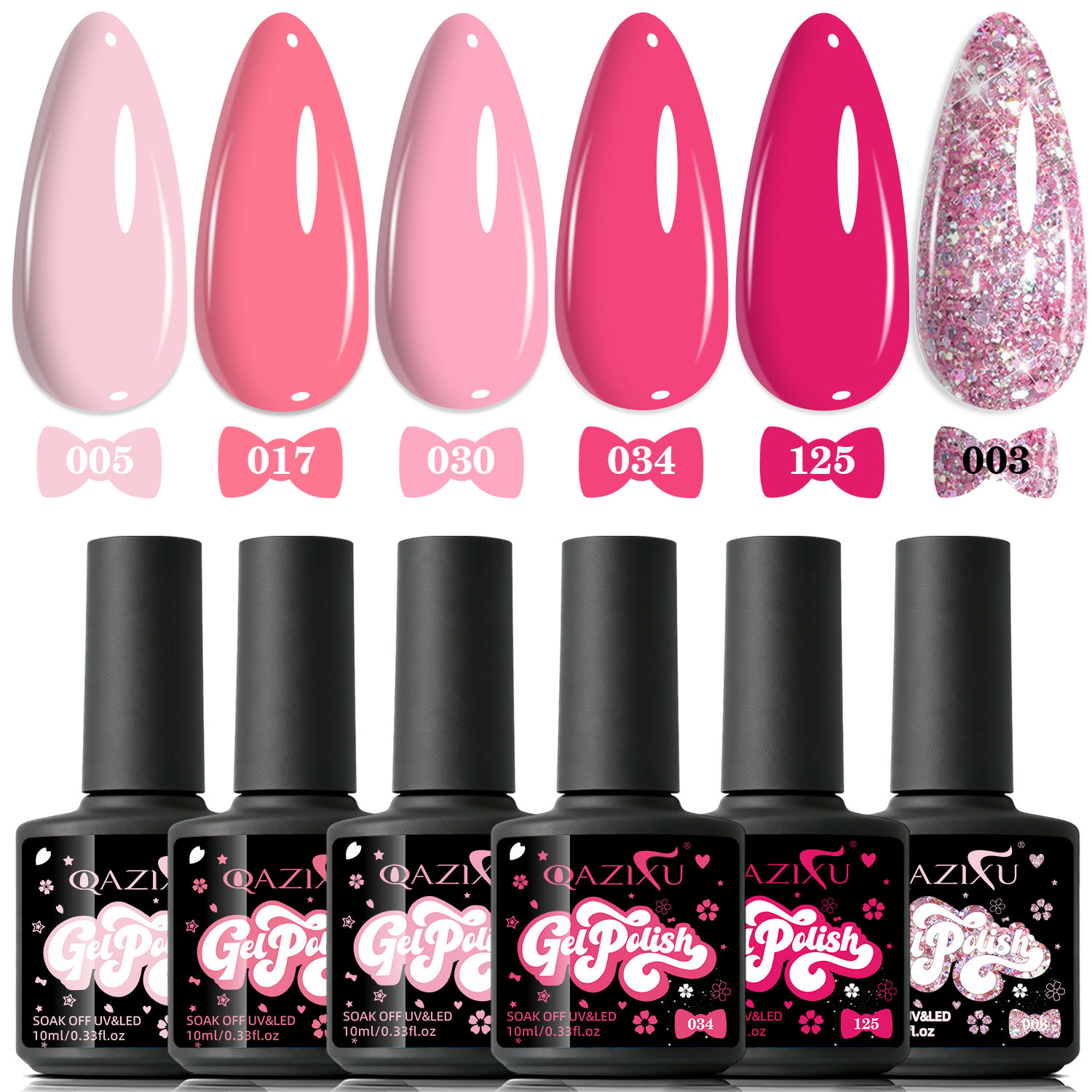 Nail Art Orange - QAZIXU – Lot de 1/6 vernis