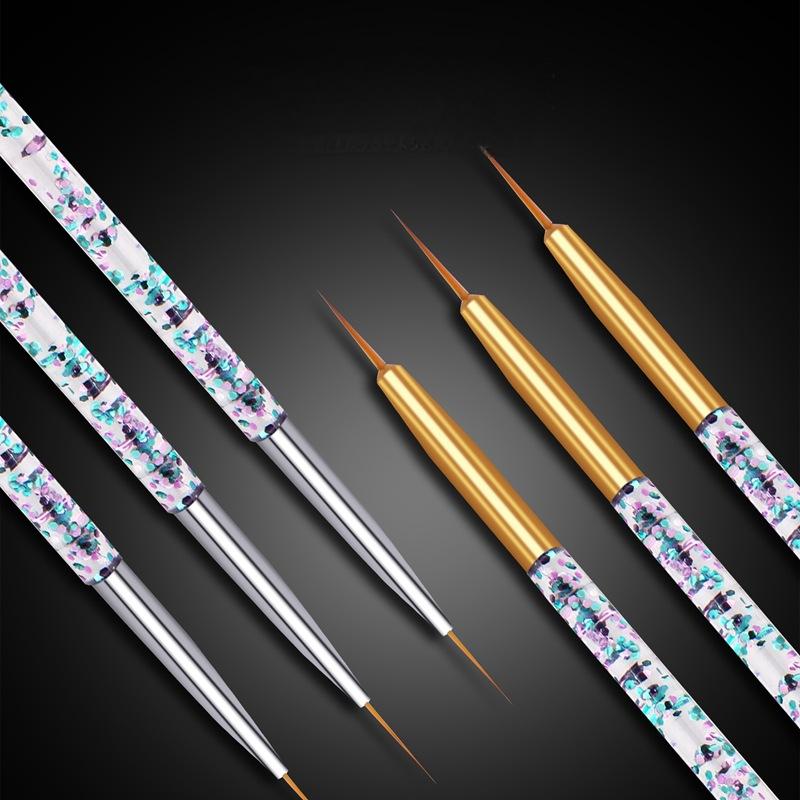 Nail Art Brush Set - Lot de 3 pinceaux transparents pour