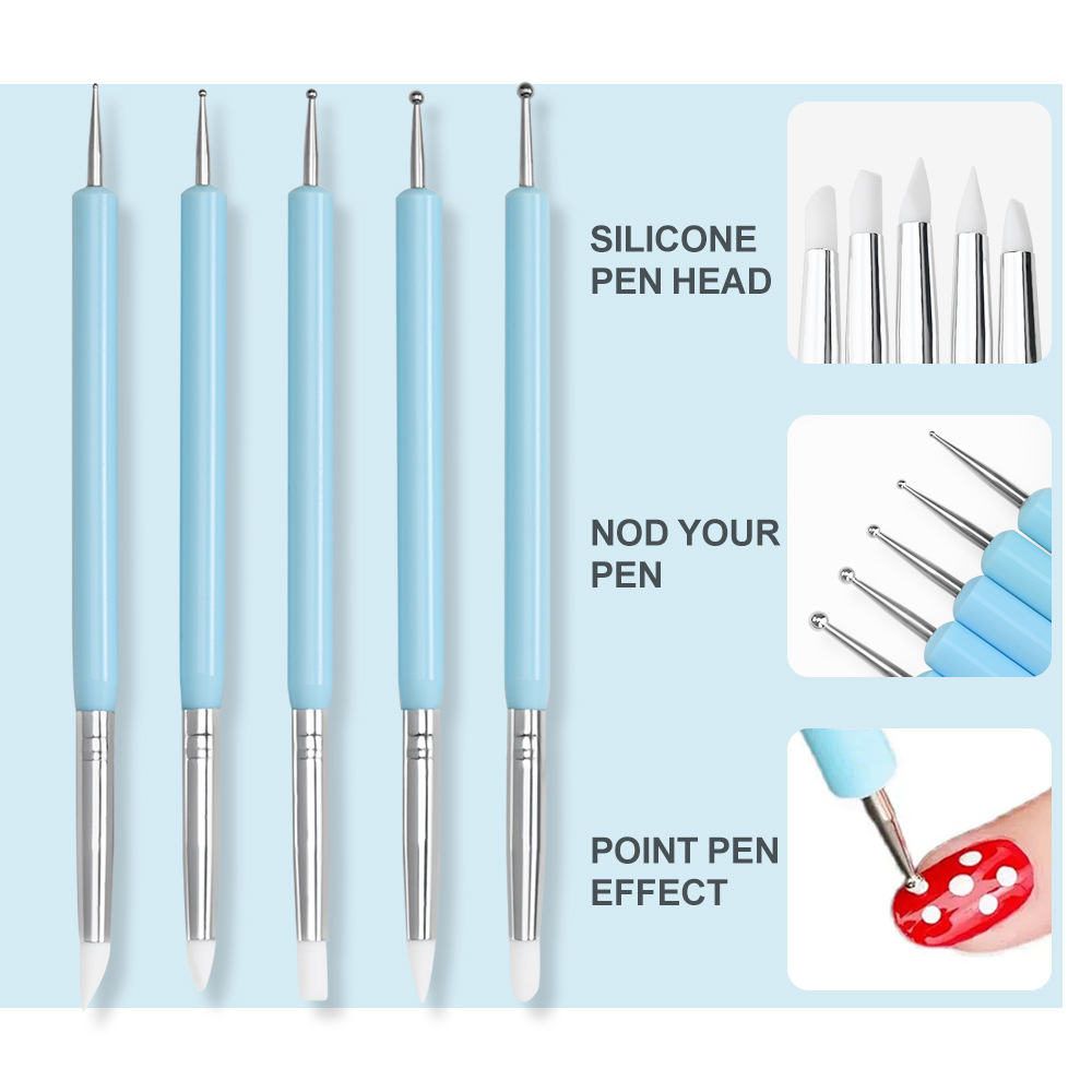 Nail Art Brush Set - Lot de 1/3/5/6 pinceaux pour nail