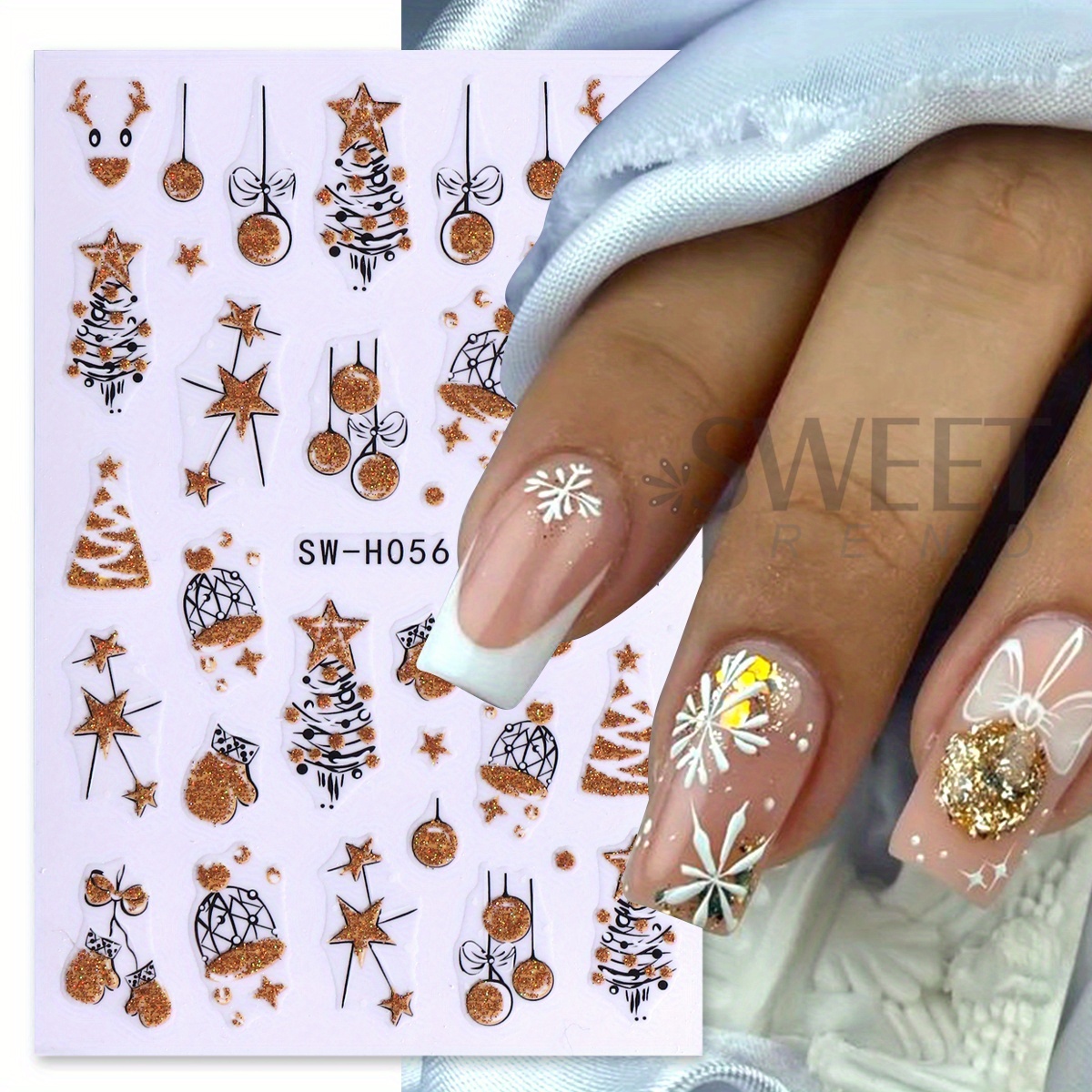 2 pièces magnifiques autocolla - Nail Art Xmas Tree avis et prix