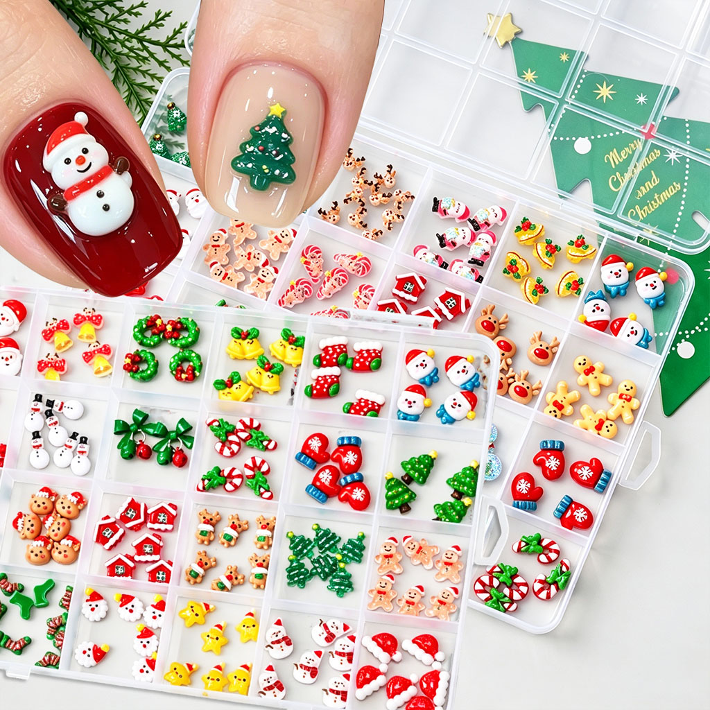 1 Boîte de Breloques 3D Mixtes - Nail Art Xmas Tree avis et prix