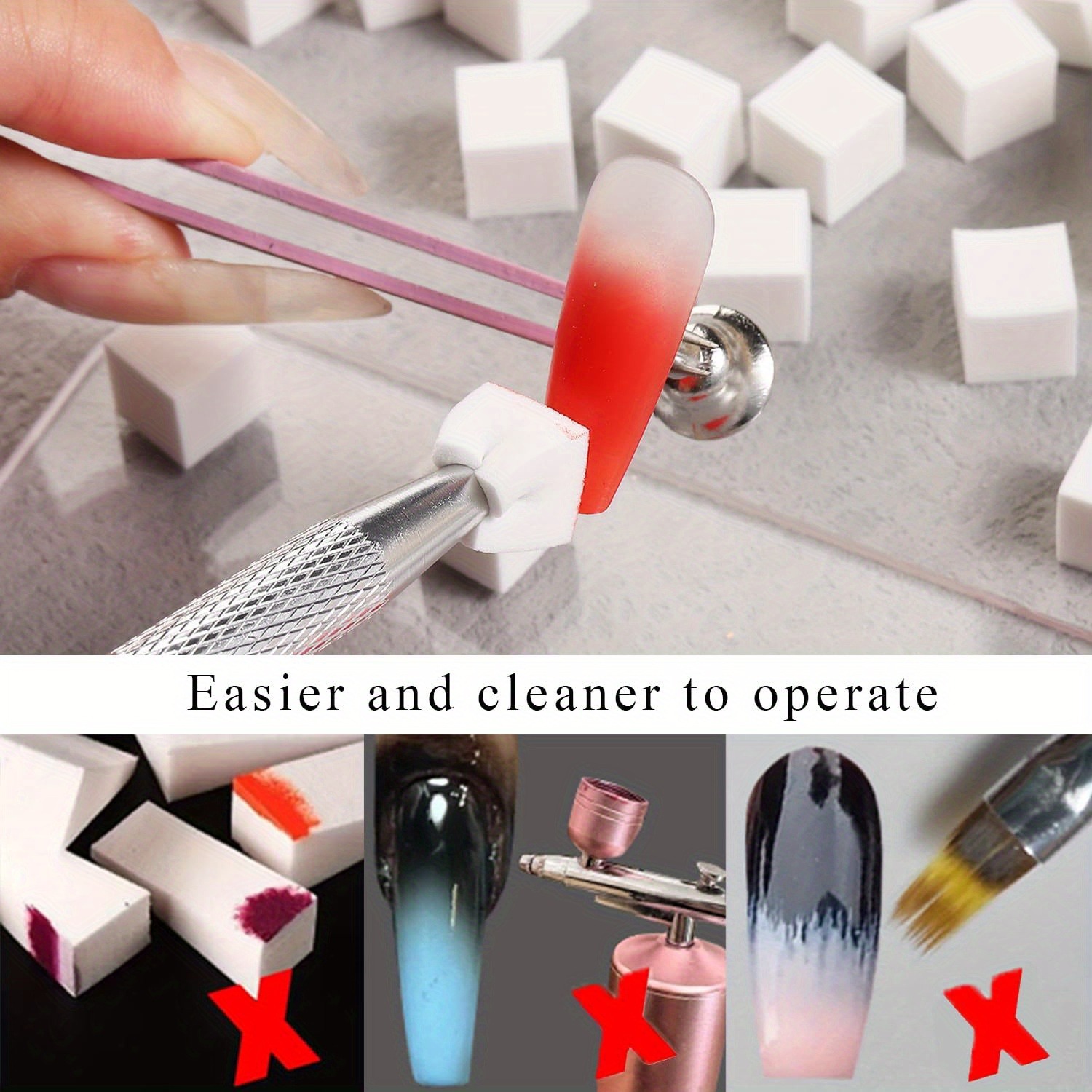 Ensemble d'éponges carrées pou - Nail Art Brush Set avis et prix