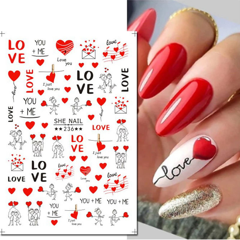 Autocollants 3d pour Nail Art, - Nail Art Valentines Day avis et prix