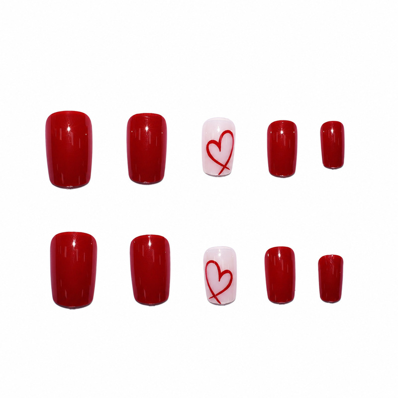 24 faux ongles carrés courts b - Nail Art Valentines Day avis et prix