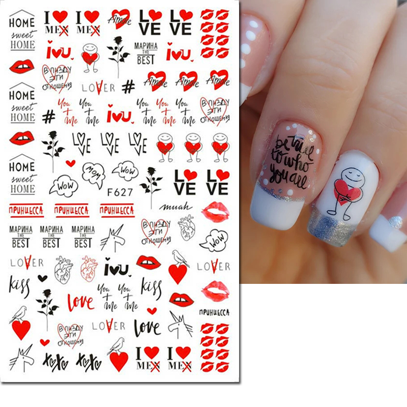 Autocollants 3D pour nail art, - Nail Art Valentines Day avis et prix