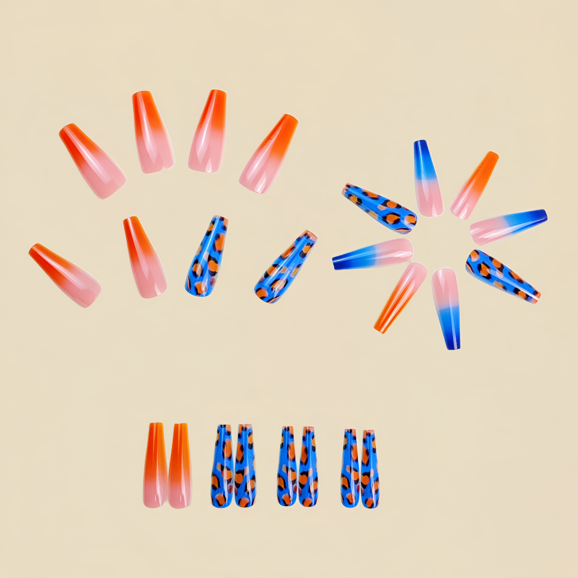 Faux ongles dégradés orange et - Nail Art Orange avis et prix