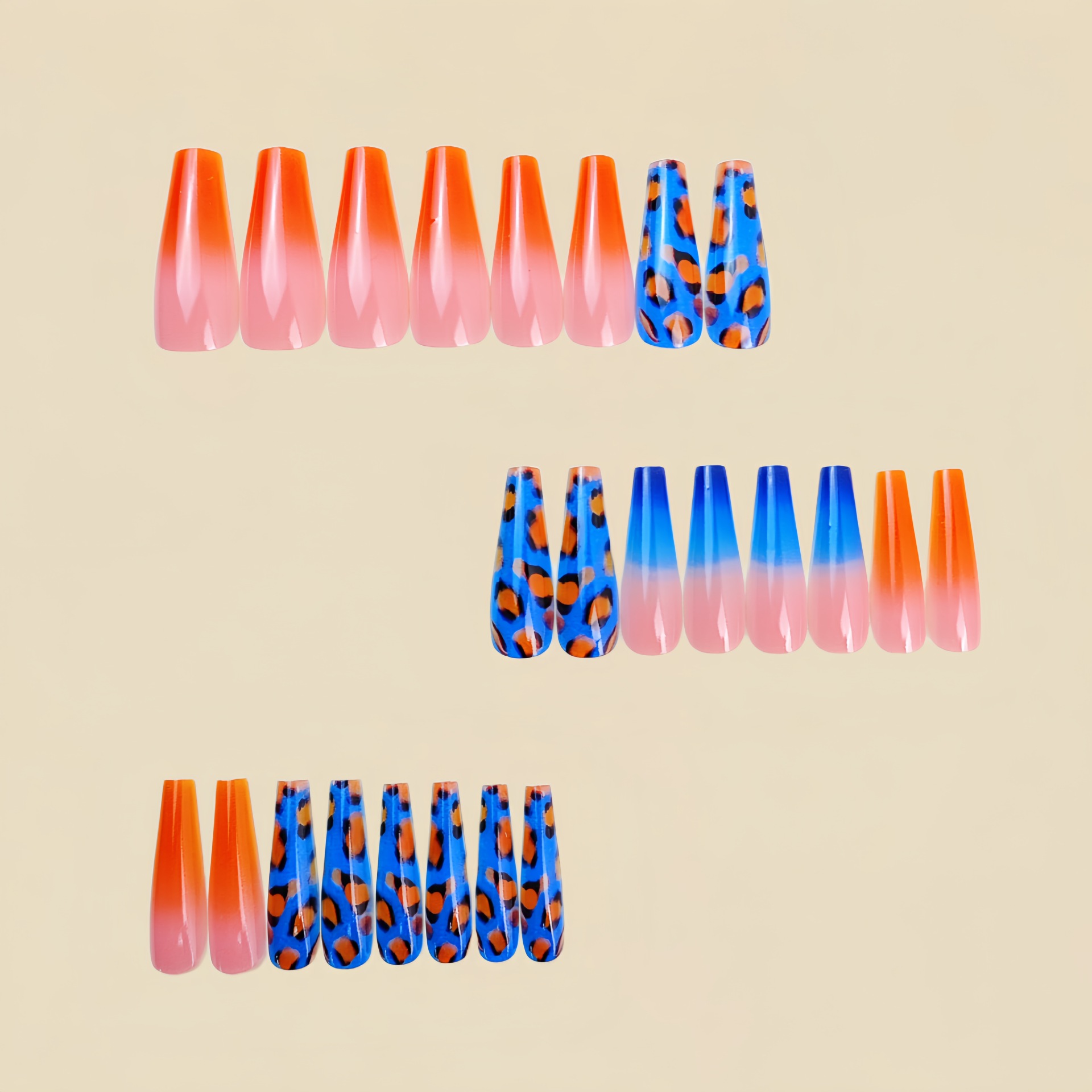 Faux ongles dégradés orange et - Nail Art Orange avis et prix