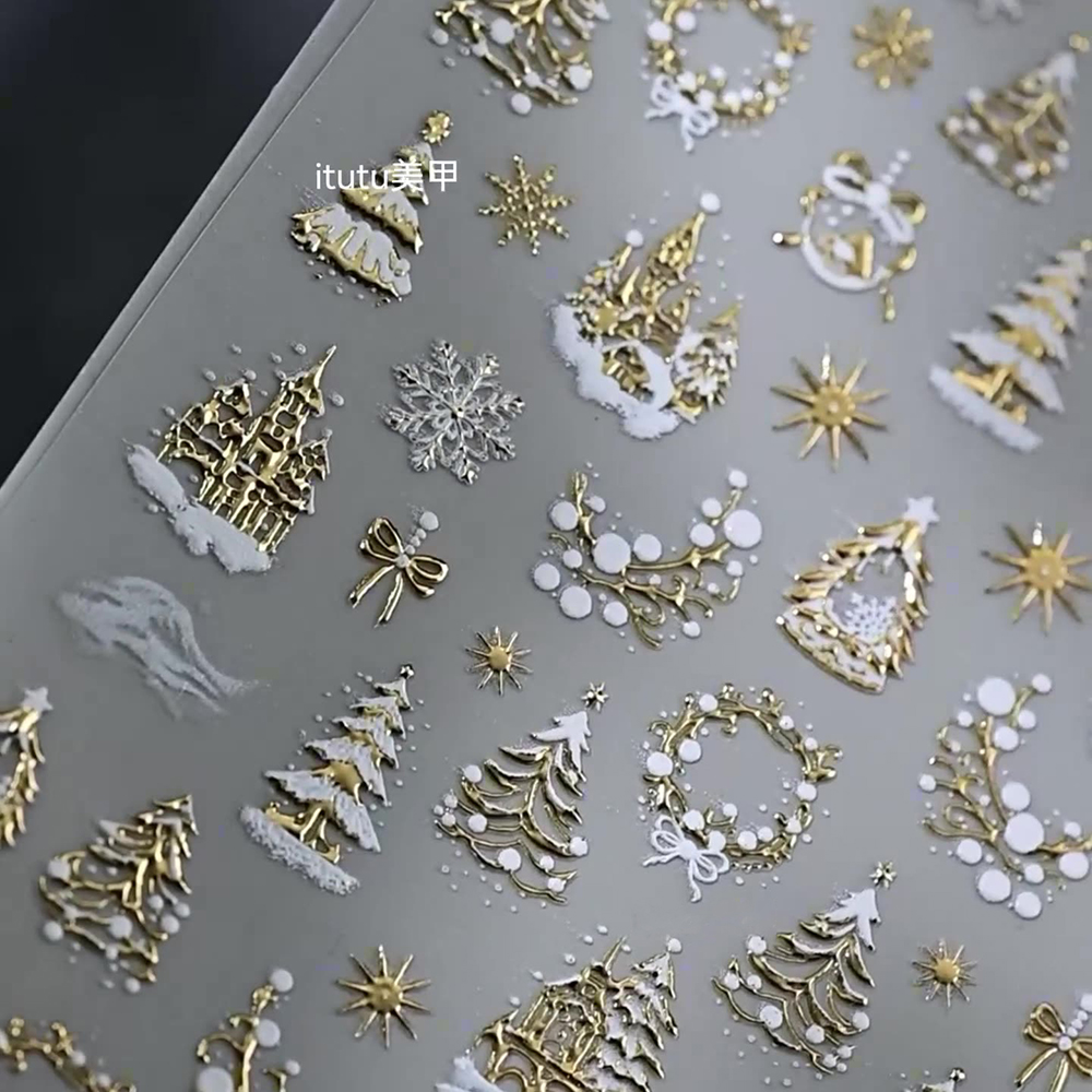 1pc 5D or neige arbre de noël  - Nail Art Xmas Tree avis et prix
