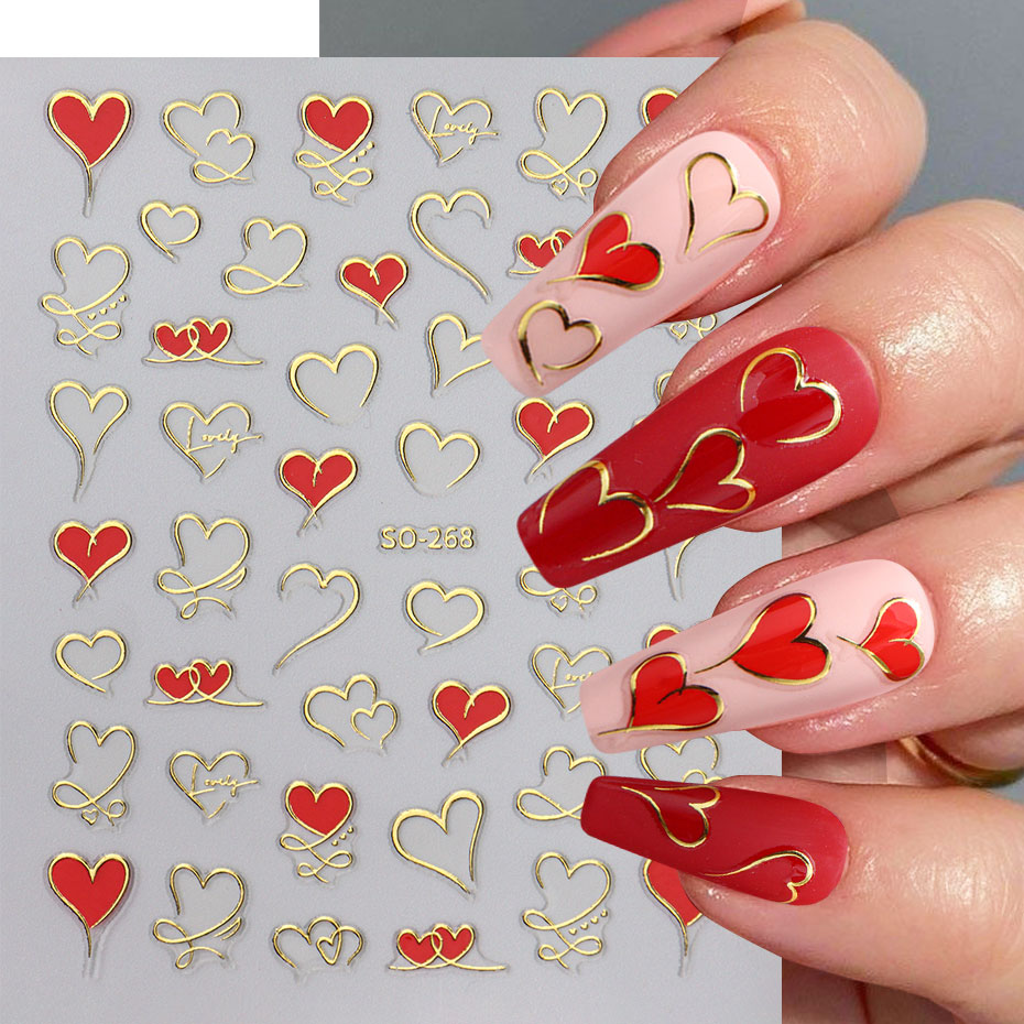 3 pièces Y2K or vague ligne co - Nail Art Valentines Day avis et prix