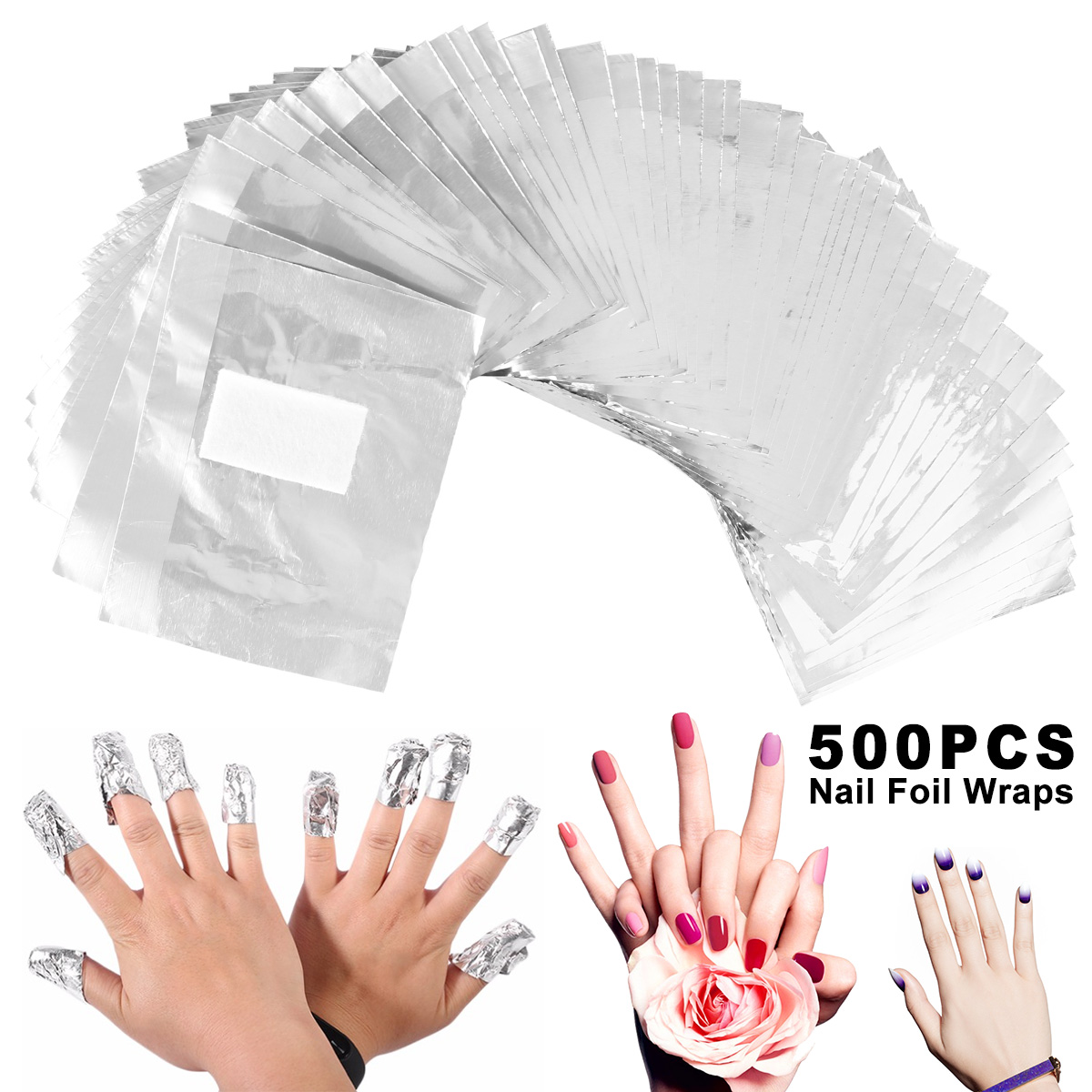 500/1000 pièces feuille d'alum - Nail Art Remove avis et prix